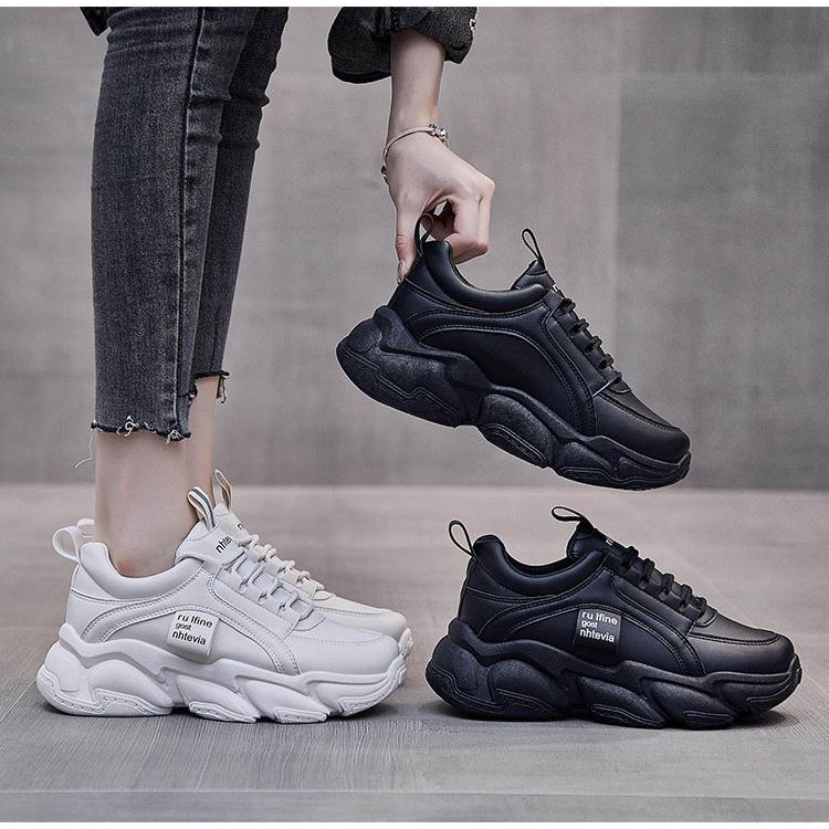 厚底スニーカー レディース シューズ ダッド スニーカー 韓国 ウォーキングシューズ 厚底 スニーカー 靴 白 黒 ピンク ベージュ かわいい 人気 超ポイントバック祭