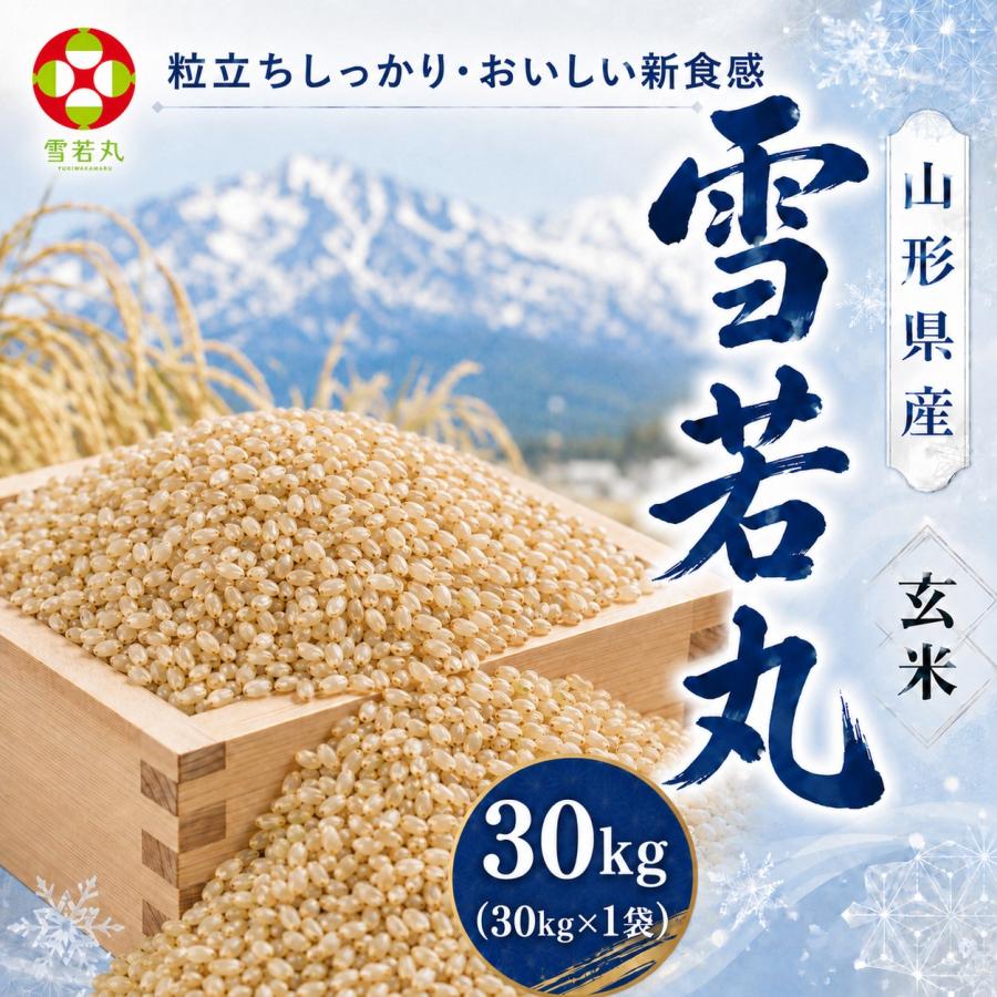 令和7年産 雪若丸【玄米】30kg（30kg×1袋）　山形県 最上地域産 《 産地直送 ・ 送料無料 》