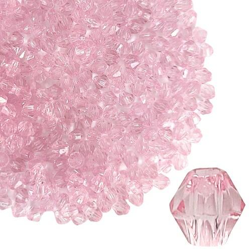 アクリルビーズ ソロバンカット 【300粒 4mm】双円錐形 透明 ビーズ