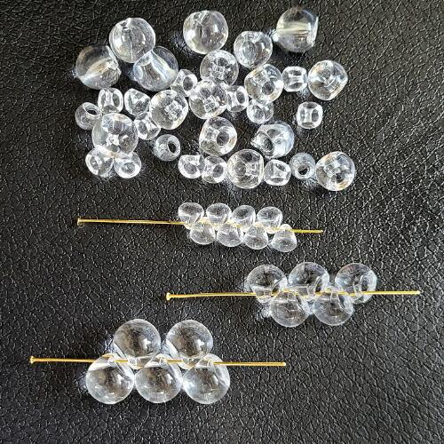 鈴丸 クリア サイズミックス 22粒 】 クリア ビーズ パーツ アクリル