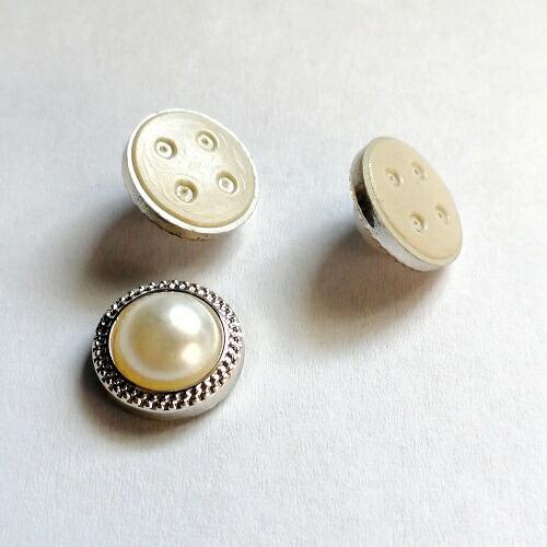 直径11mm アイボリー アンティークボタン風 カボション パーツ パール カボション パーツ ラウンド CCB アクリル ゴールド|chiipoochi|02