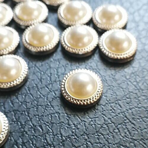 直径11mm アイボリー アンティークボタン風 カボション パーツ パール カボション パーツ ラウンド CCB アクリル ゴールド|chiipoochi|03
