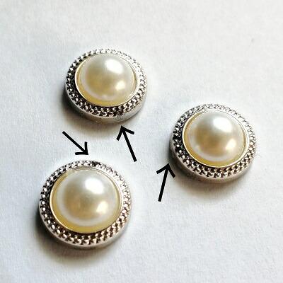 直径11mm アイボリー アンティークボタン風 カボション パーツ パール カボション パーツ ラウンド CCB アクリル ゴールド|chiipoochi|04
