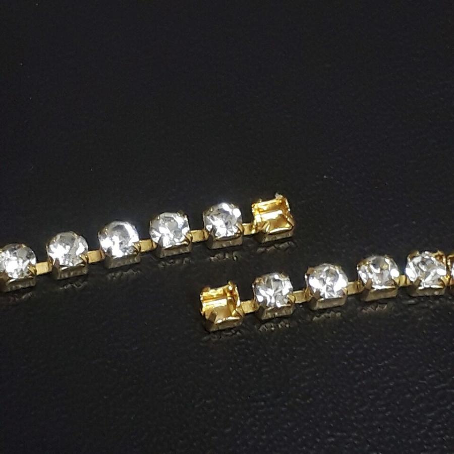 連結ラインストーン Ss6 10ヤード 約9メートル Abシルバー ビジュー 連爪チェーン 連爪 ラインストーン 爪あり Abガラス オーロラ Pa H 140 チープーチ ビーズ パーツ 通販 Yahoo ショッピング