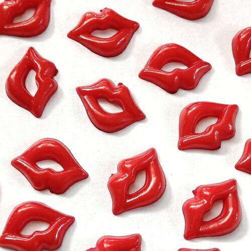 25 Off 真っ赤 プラスチック製カボション 赤い唇 キスマーク 個入 貼り付け デコ