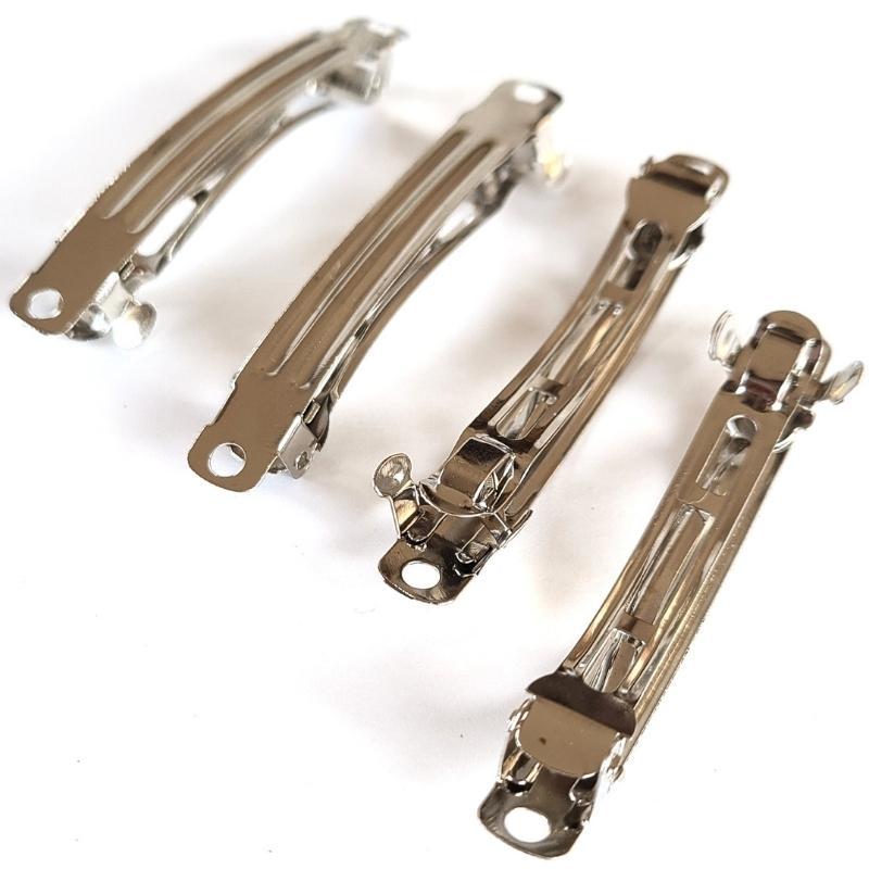 8個 / 59mm】 バレッタ シルバー ヘア髪留め パッチン留め 金具