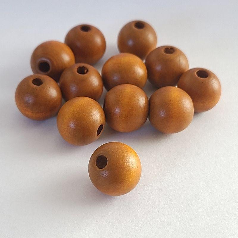 ウッドビーズ カラフルペイント 【 約 16mm /12個 】木製 ラウンド 丸
