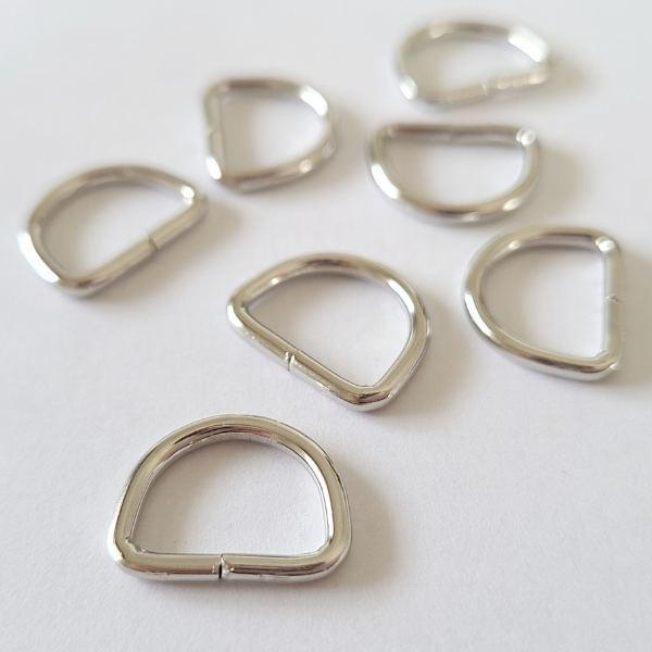 鉄製 Dカン シルバー Dリング【 10個 17.5mm × 14mm 線径 約 2mm
