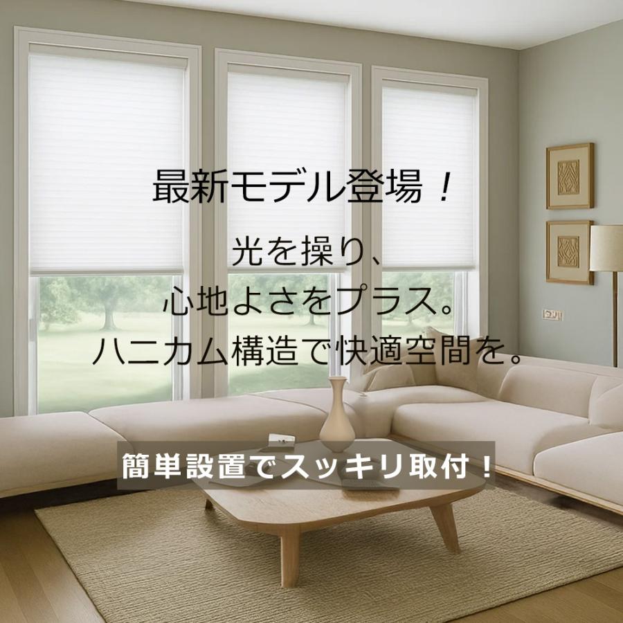 ★賃貸OK ロールスクリーン★ハニカムスクリーン 遮光 ツイン 断熱 スクリーン 和室  調光 取り外しも簡単 耐久性 突っ張り 小窓用ブラインド ハニカムシェード |  | 01