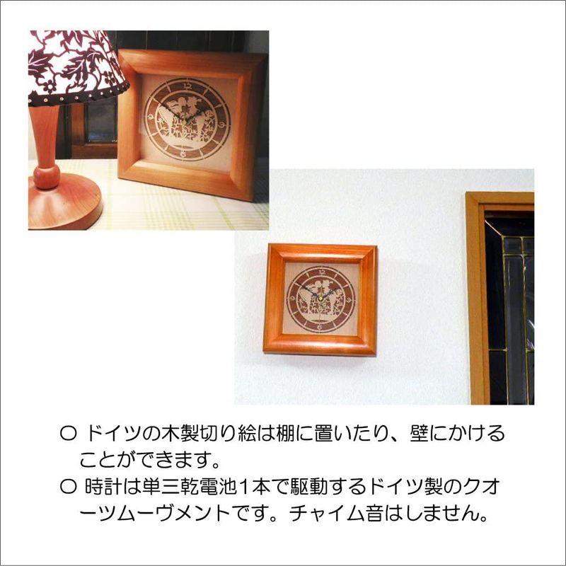 ドイツ製「バイエルンの初恋の思い出」木の切り絵の木製の掛け時計。 新型コロナ克服応援に５０％引きの半額での期間限定販売。 バイエルンの初恋の思い出 木の切り絵の木製の掛け時計 新型コロナ克服応援に５０％引きの半額での期間限定販売
