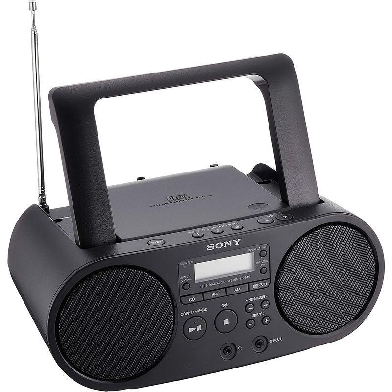 ソニー CDラジオ ZS-S40 : FM/AM/ワイドFM対応 ブラック ZS-S40 B ZS S40 CDラジオ FM/AM/ワイドFM対応 ブラック
