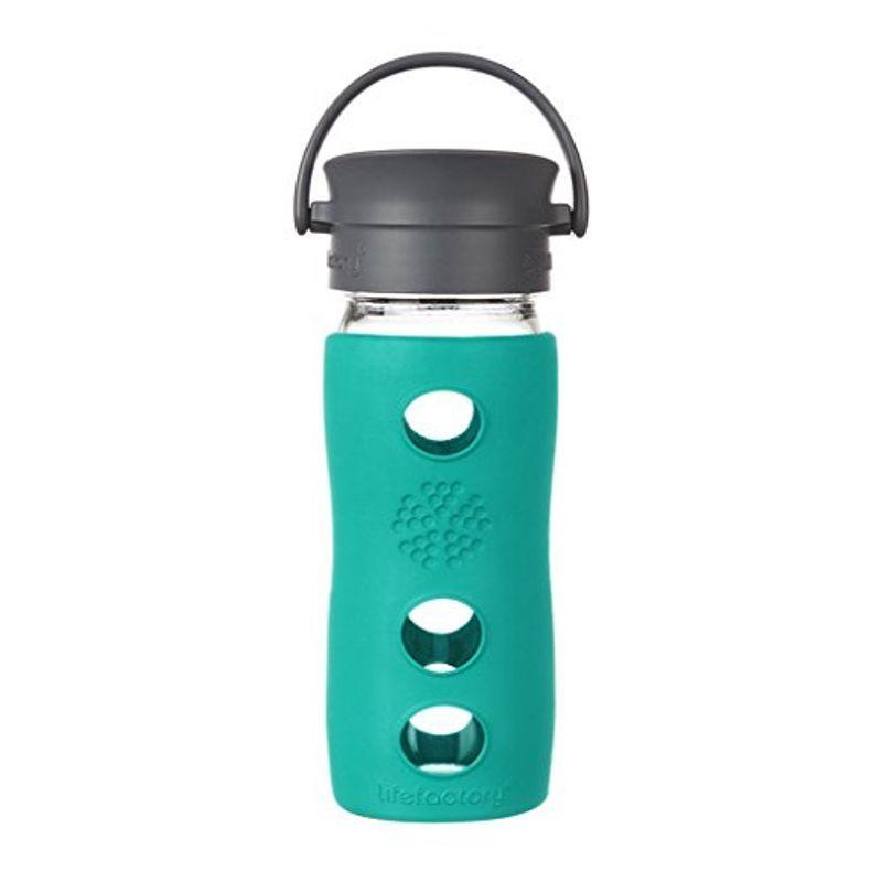 Lifefactory 12オンス 耐熱ガラスホットティー&カフェキャップ付きトラベルコーヒーマグ 12Ounce グリーン 28 
