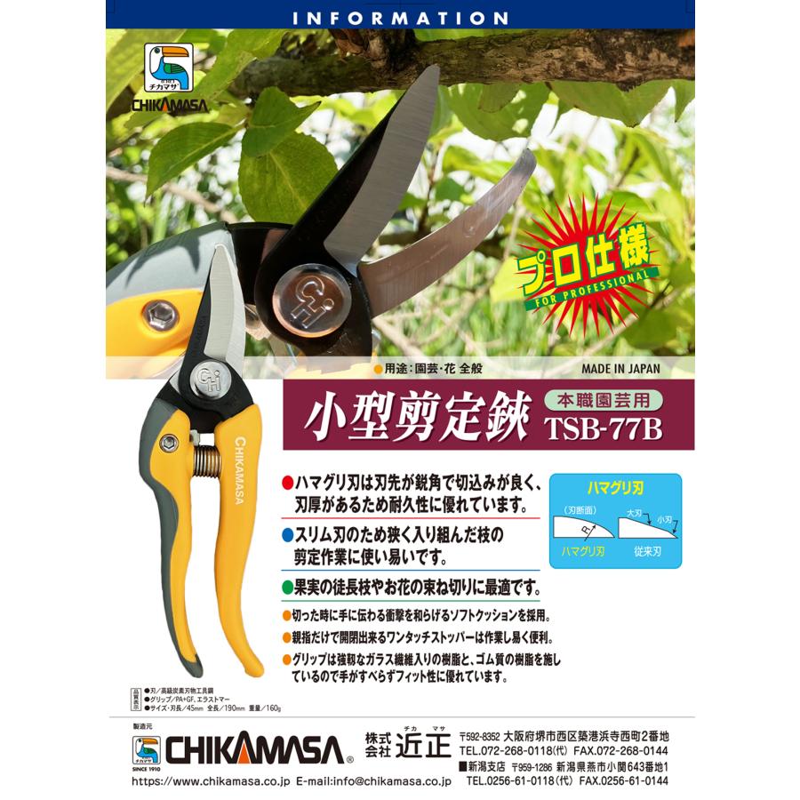 CHIKAMASA（近正） 【公式・送料無料】近正 チカマサ 小型剪定鋏 園芸