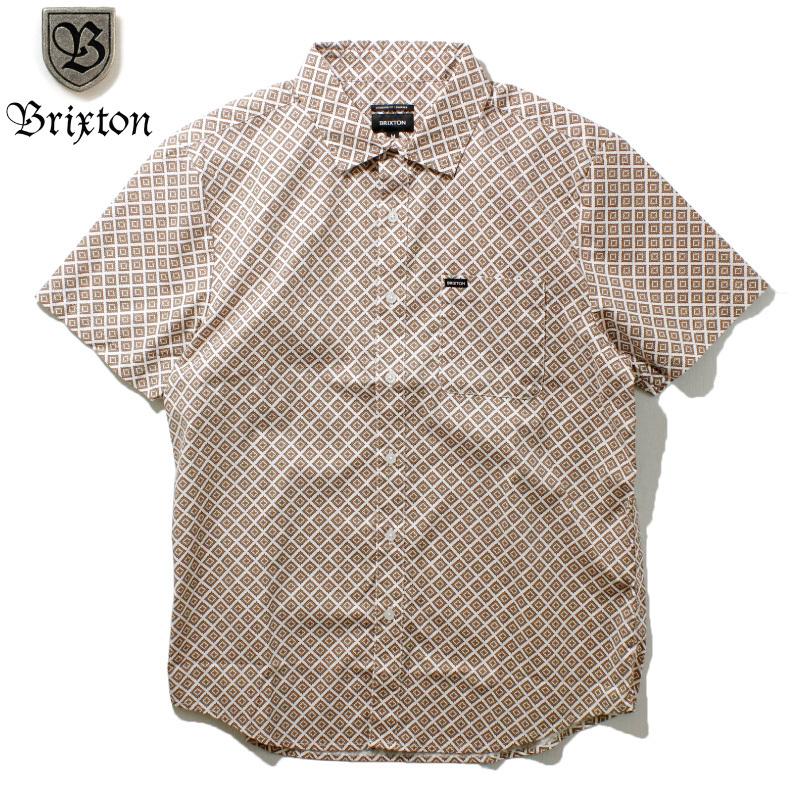 BRIXTON ブリクストン 半袖カジュアルシャツ 柄シャツ オフホワイト｜chiki-2