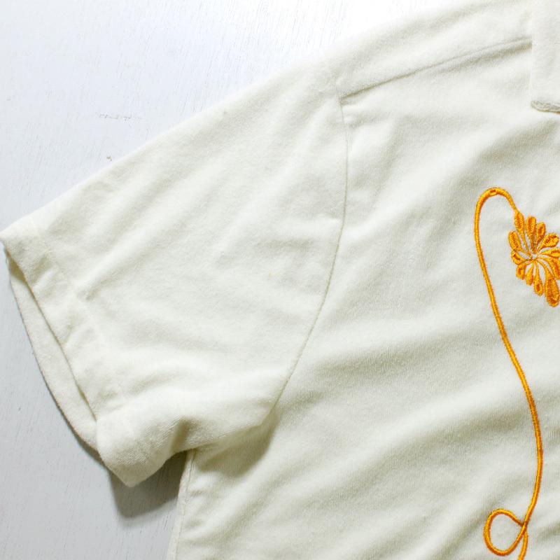 BRIXTON ブリクストン ビーチシャツ パイル オープンカラー 花柄刺繍