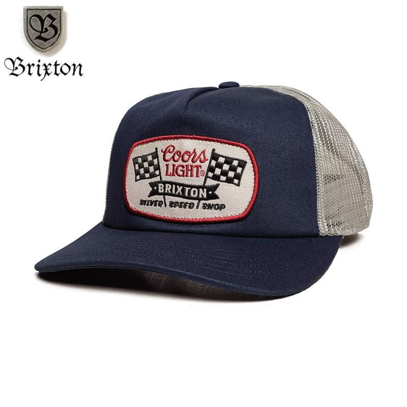 Brixton ブリクストン キャップ メッシュキャップ トラッカーキャップ Coors クアーズ レーシング ワッペン ネイビー/シルバー ツートン | BRIXTON
