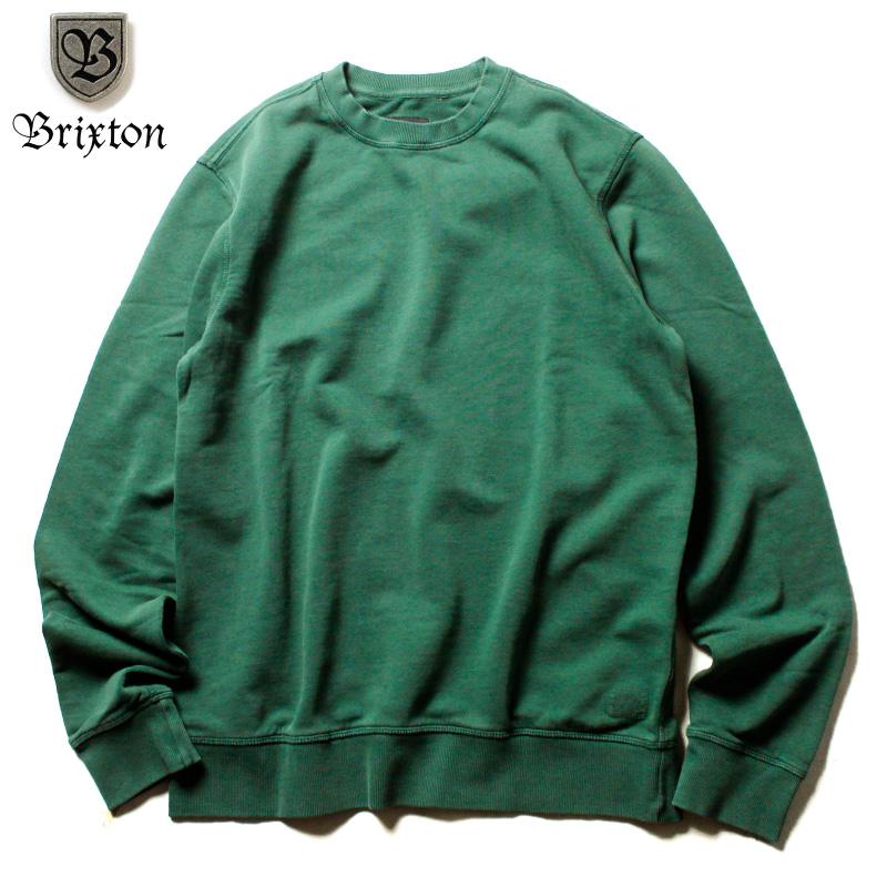 BRIXTON ブリクストン トレーナー クルーネックスウェット 無地 グリーン系 | BRIXTON