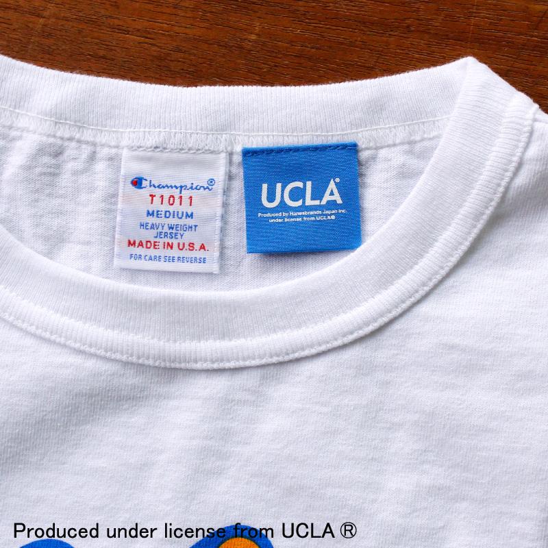 Champion チャンピオン T1011 カレッジTシャツ 半袖 UCLA ブルーインズ 染み込みプリント 白 ホワイト USA アメリカ製 ヘビーウェイト｜chiki-2｜04