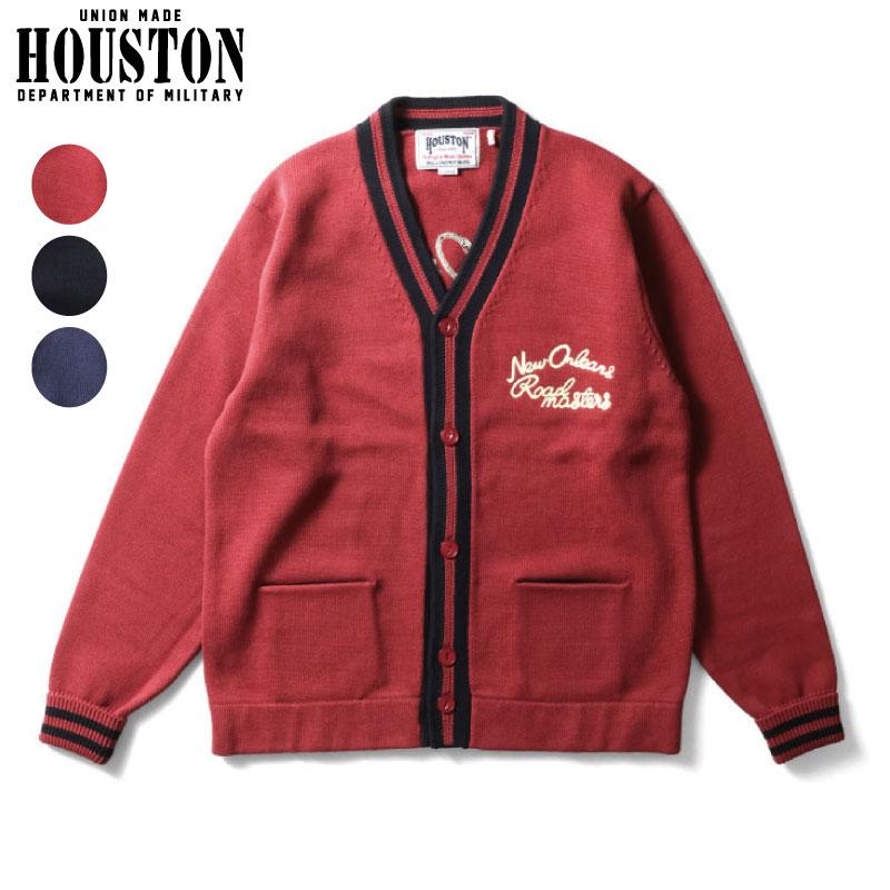 HOUSTON（ヒューストン） コットンカーディガン チェーンステッチ 刺繍 