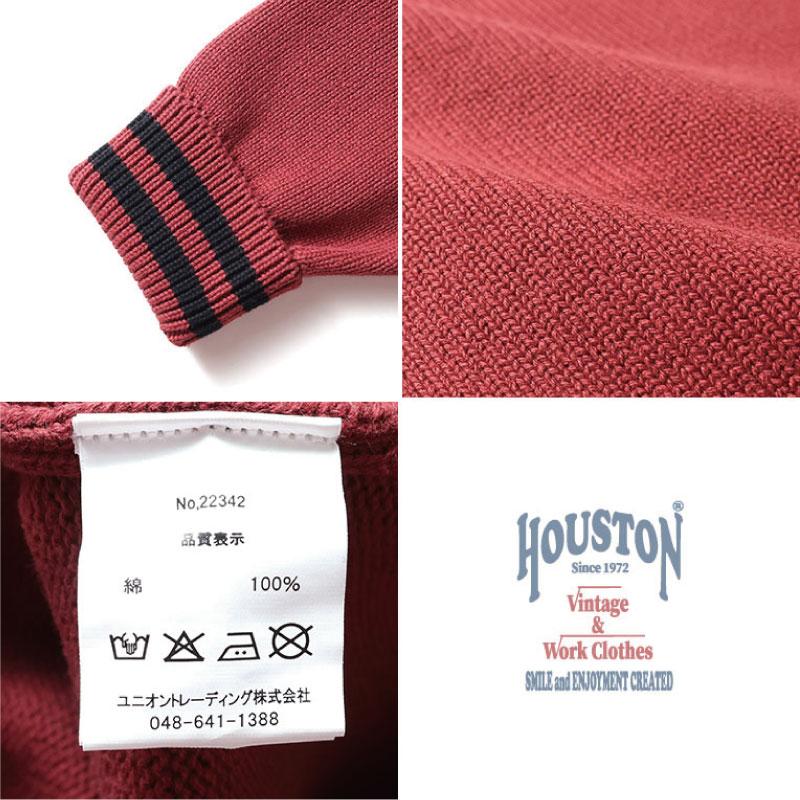 HOUSTON（ヒューストン） コットンカーディガン チェーンステッチ 刺繍