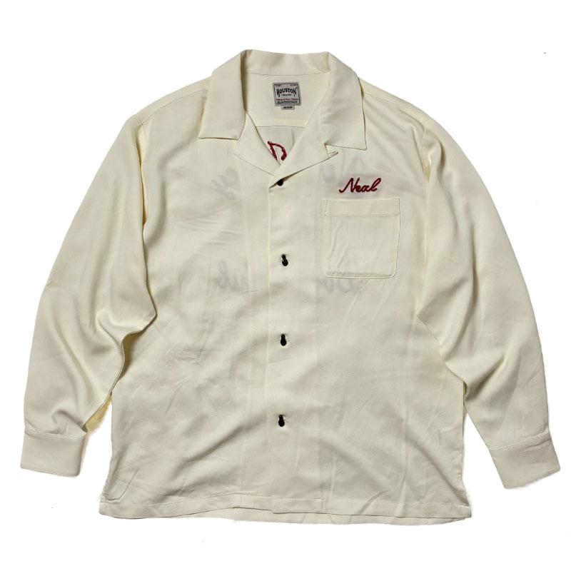 【*】様 50,60’s長袖レーヨンボーリングシャツ超美品 HOUSTON（ヒューストン） 長袖 ボーリングシャツ NEW JERSEY 刺繍