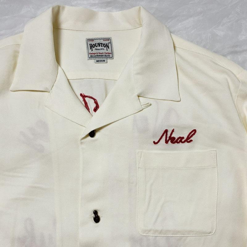 【*】様 50,60’s長袖レーヨンボーリングシャツ超美品 HOUSTON（ヒューストン） 長袖 ボーリングシャツ NEW JERSEY 刺繍
