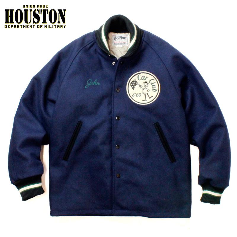 HOUSTON ヒューストン カークラブコート ファラオジャケット チェーンステッチ刺繍 サガラワッペン ネイビー houston