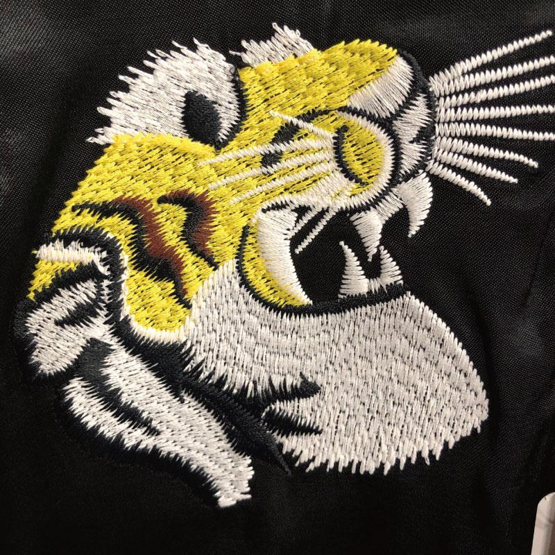 HOUSTON 虎 富士山刺繍 スカジャン ネイビー HOUSTON ヒューストン 虎 刺繍 スカジャン メンズ スーベニア