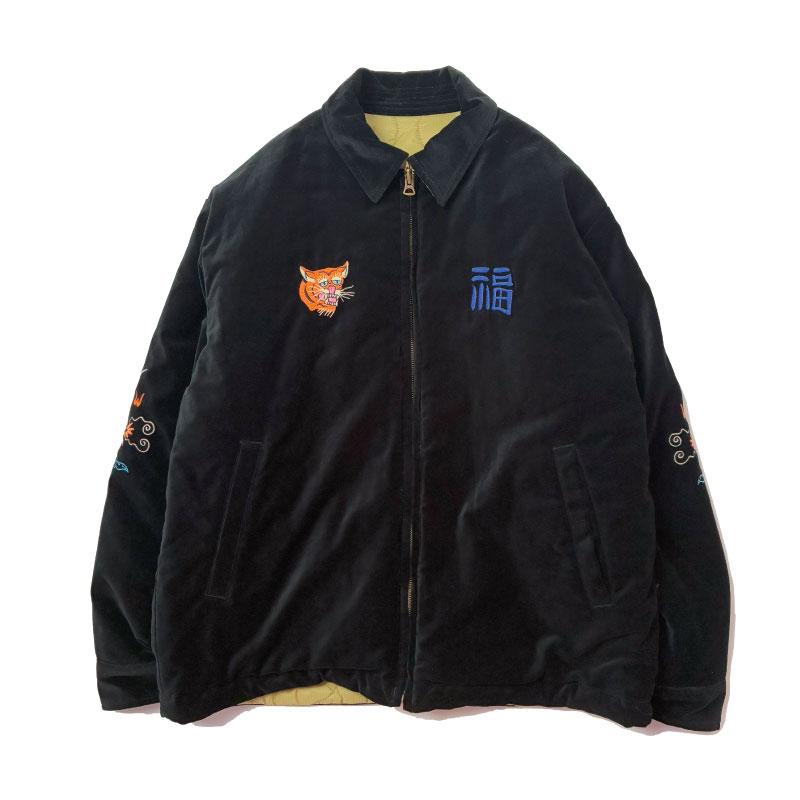 HOUSTON ベトジャン 黒 虎刺繍 HOUSTON Houston ヒューストン ピグメントベトナムジャケット