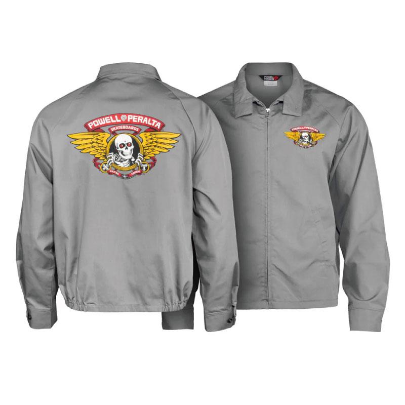 POWELL PERALTA パウエルペラルタ スイングトップ ワークジャケット WINGED RIPPER ウイングリッパープリント グレー ...