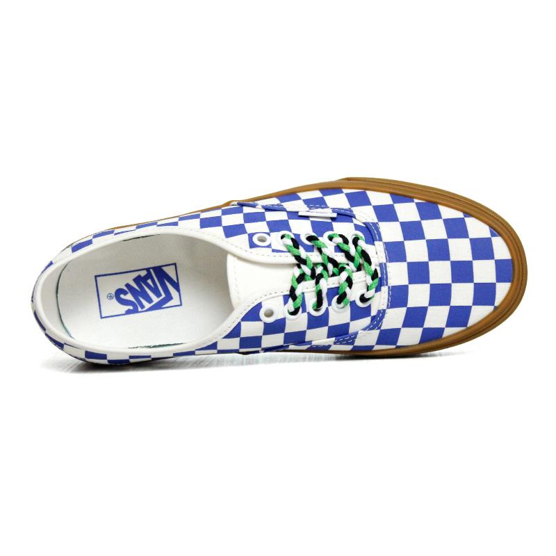 VANS バンズ US企画 AUTHENTIC オーセンティック チェッカー ブルー 青 チェック ガムソール ヴァンズ メンズ レディース｜chiki-2｜02