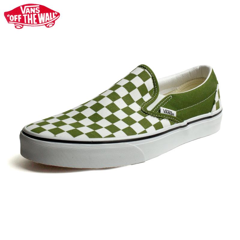 VANS バンズ US企画 スリッポン オリーブグリーン 緑系 チェック VANS バンズ US企画 スリッポン オリーブグリーン 緑系 チェック