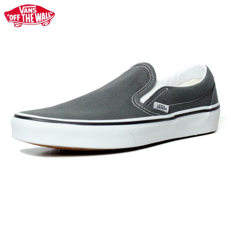VANS バンズ US企画 スリッポン チャコール グレー 無地