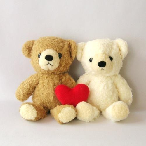 くまぬいぐるみ クマのフカフカｓサイズ ブラウンとクリーム ハート小 付き ぬいぐるみと雑貨のお店 チコの森 通販 Yahoo ショッピング