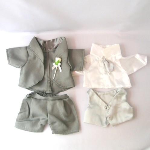 ぬいぐるみ用 タキシードセットｌサイズ グレー 身長26から37センチのぬいぐるみ用 Ll ぬいぐるみと雑貨のお店 チコの森 通販 Yahoo ショッピング