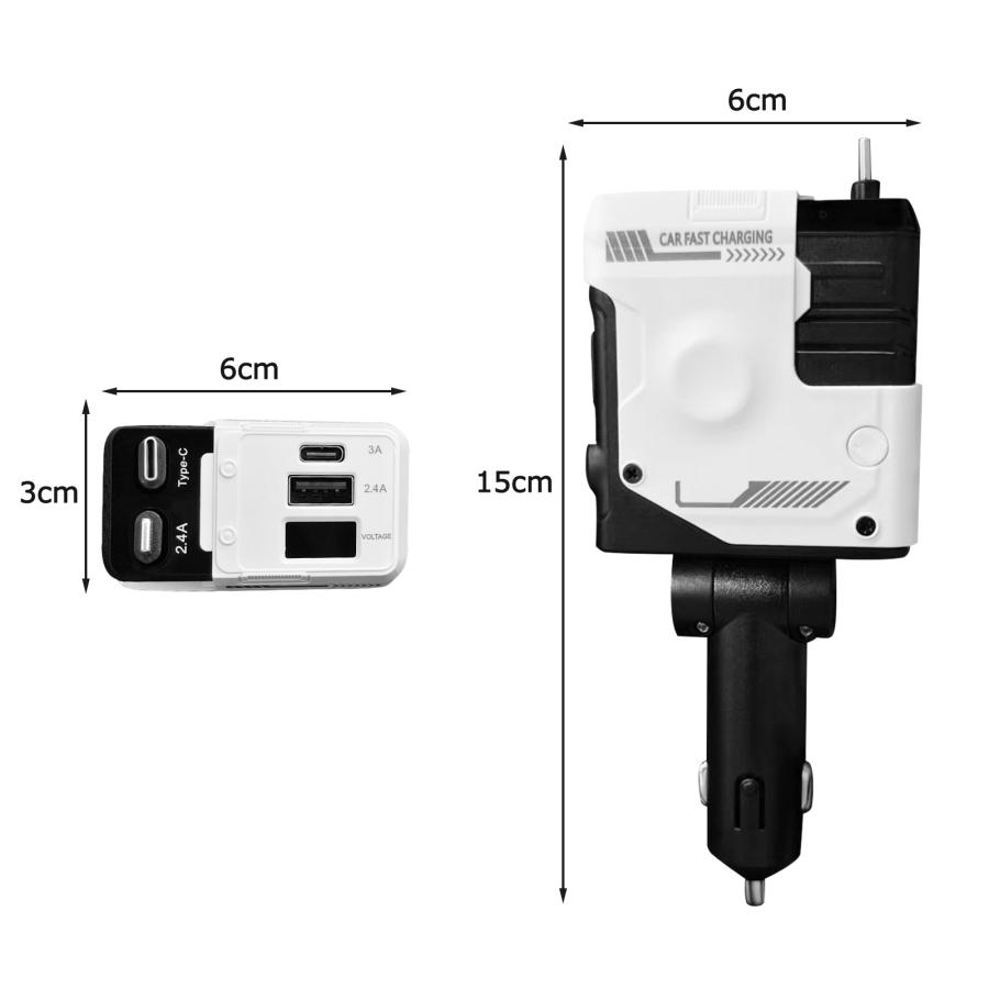 車載充電器 シガーソケット 車 充電器 急速充電対応 カーチャージャー