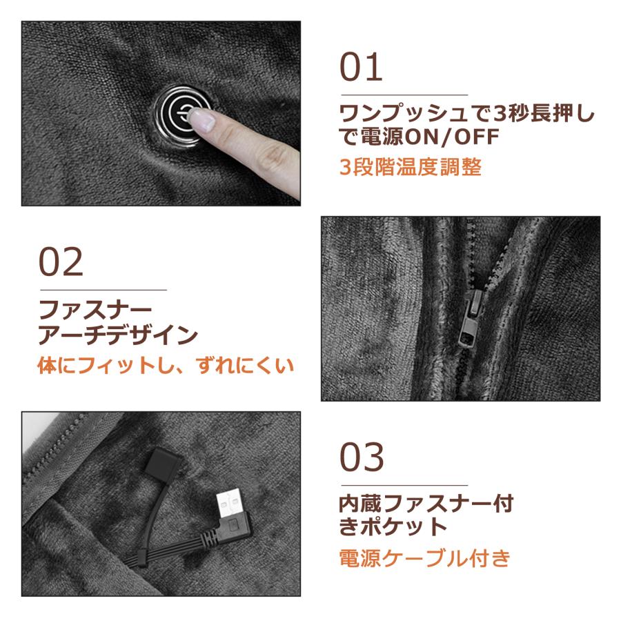 電気毛布 掛け 敷き USB給電タイプ 80×150cm 洗える ボタン付き 省エネ