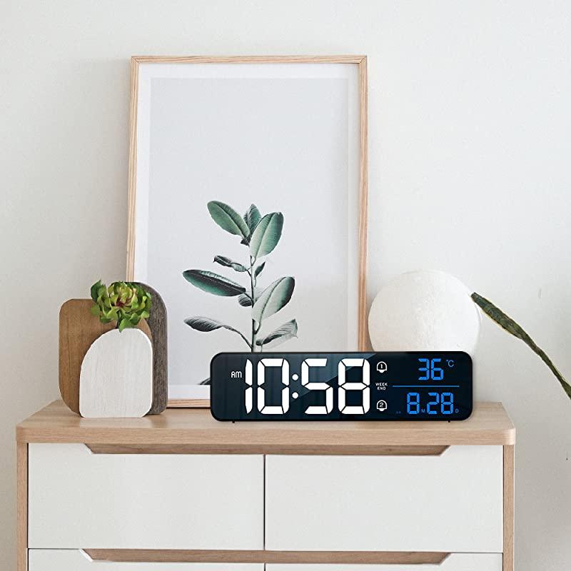 デジタル時計 置き時計 目覚まし時計 LEDデジタル時計 USB充電式 音声感知 アラーム スヌーズ機能 5段階明るさ調節 時間表示 の商品画像