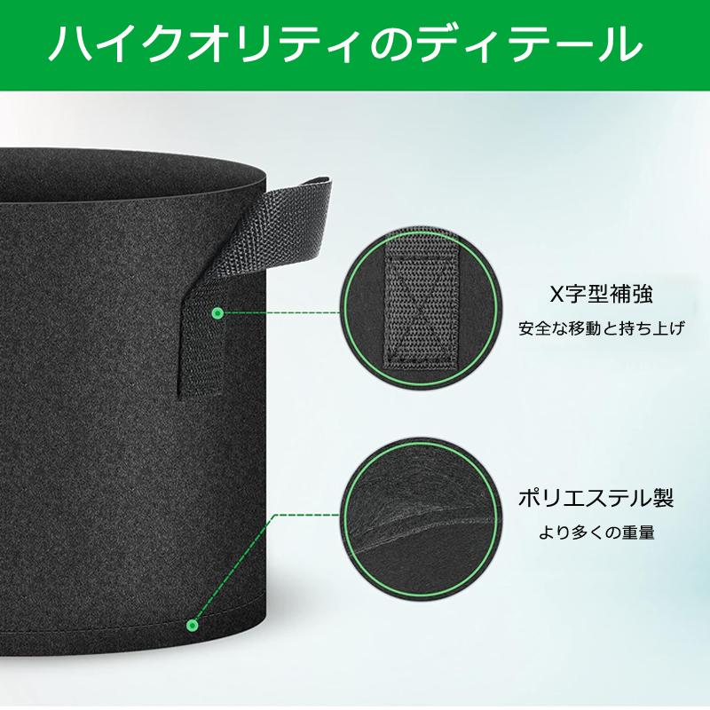 不織布プランター 即納 3ガロン 5個 不織布ポット 栽培袋 植木鉢