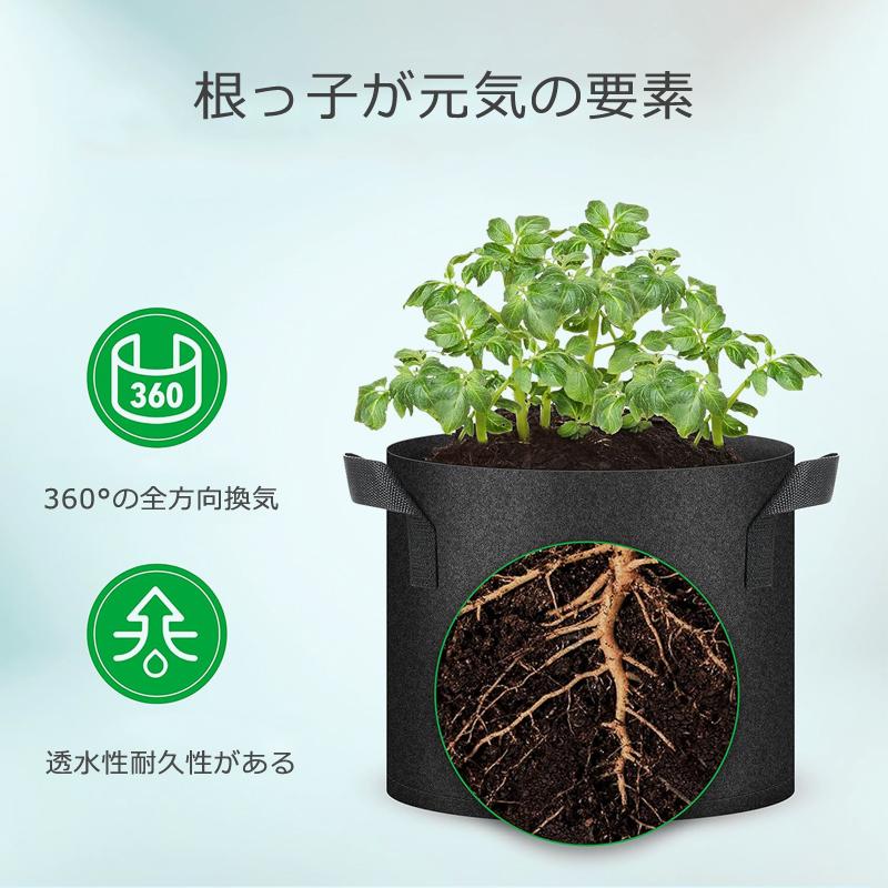 不織布 プランター 5ガロン3枚入 植木鉢 家庭菜園 野菜 ブラック 楽天市場】不織布プランター 5ガロン 不織布ポット 3個セット