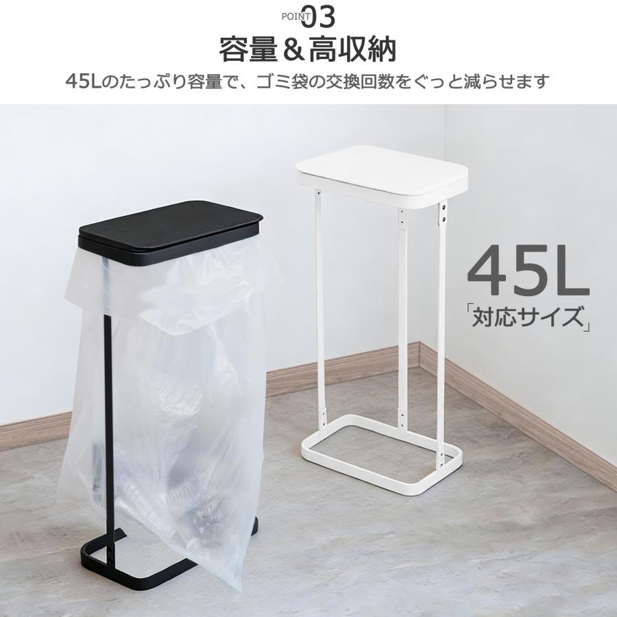 【値下げ可】ゴミ箱 45L 分別 2連 収納付き ゴミ箱 45リットル 横開き ふた付き 分別ゴミ袋ホルダー おしゃれ
