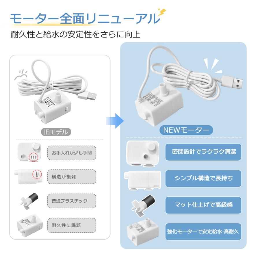 自動給水器 ペット給水器 猫 犬 ステンレス製 2L大容量 多頭飼いも対応