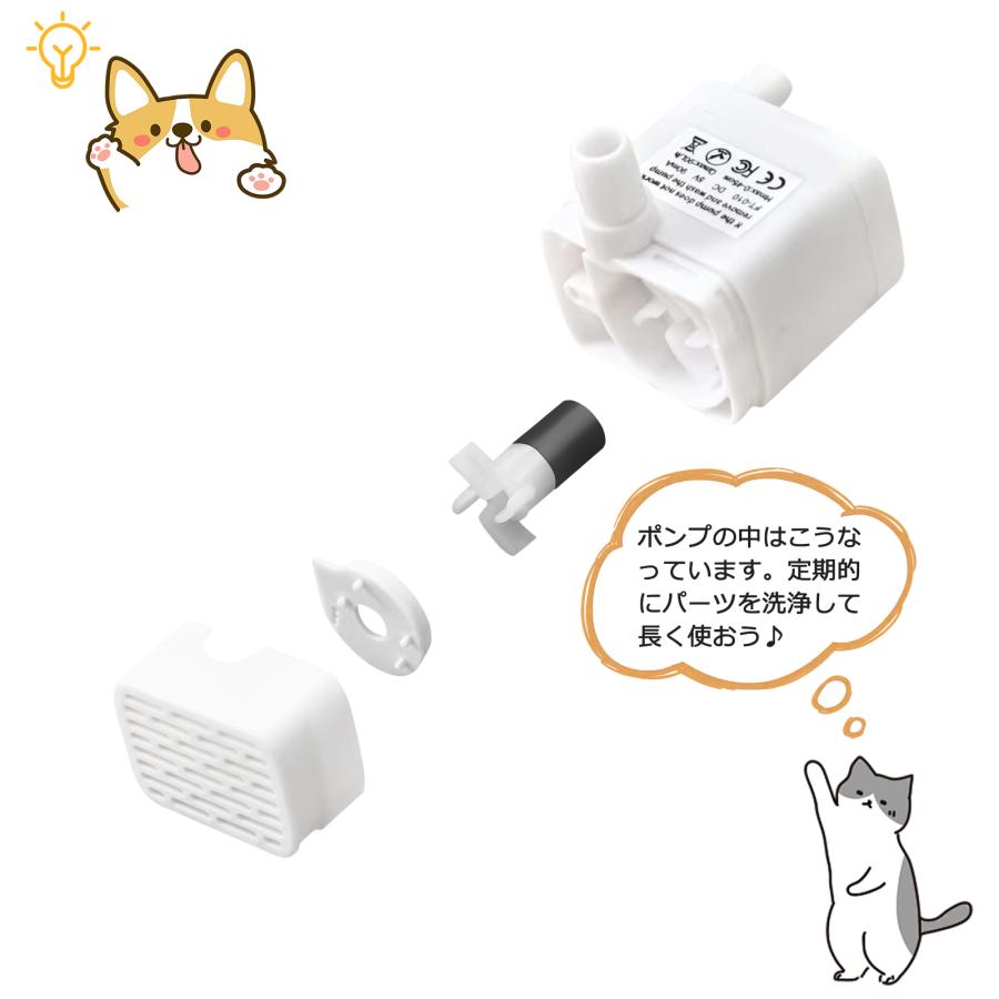 5X 用スマートペットウォーターディスペンサー、交換フィルター、交換