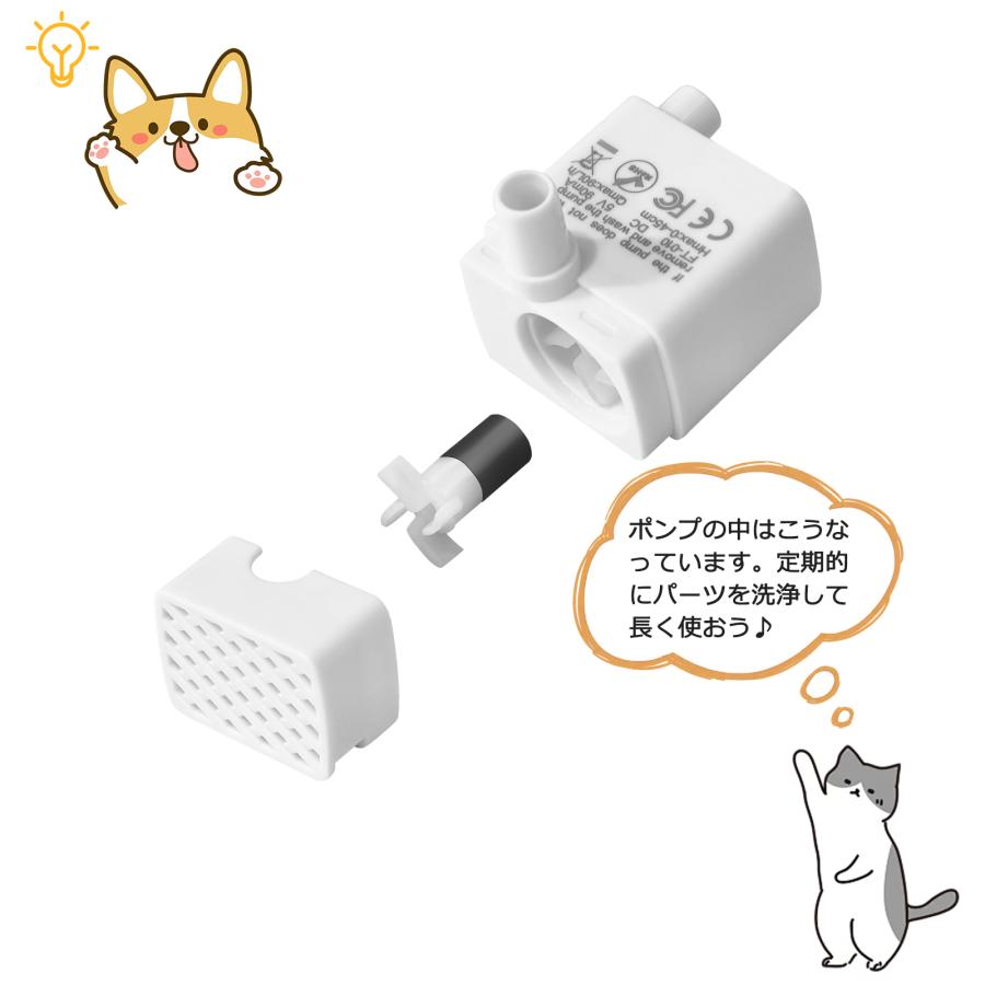自動給水器 ステンレス製 専用 ポンプ 猫 犬 KSK-PT-2L 水飲み器 浄水