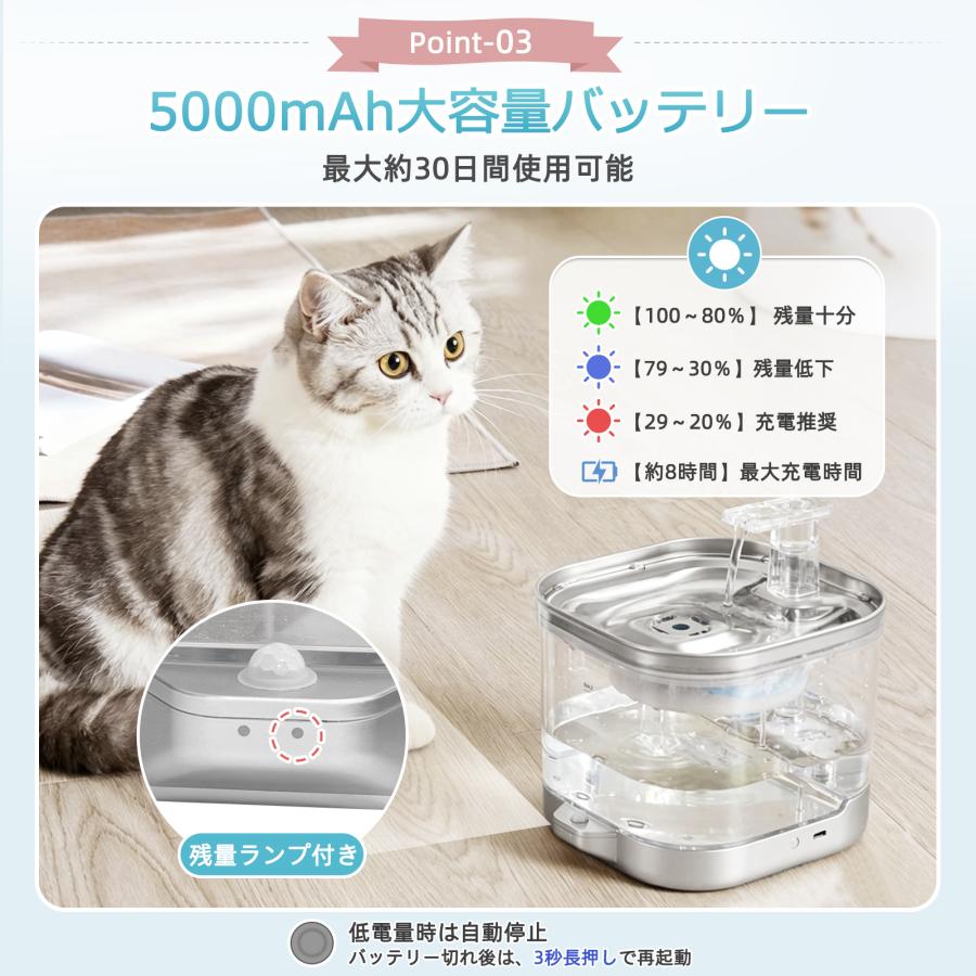 特典付き】猫 給水器 コードレス センサー給水器 ペット 自動給水器 猫