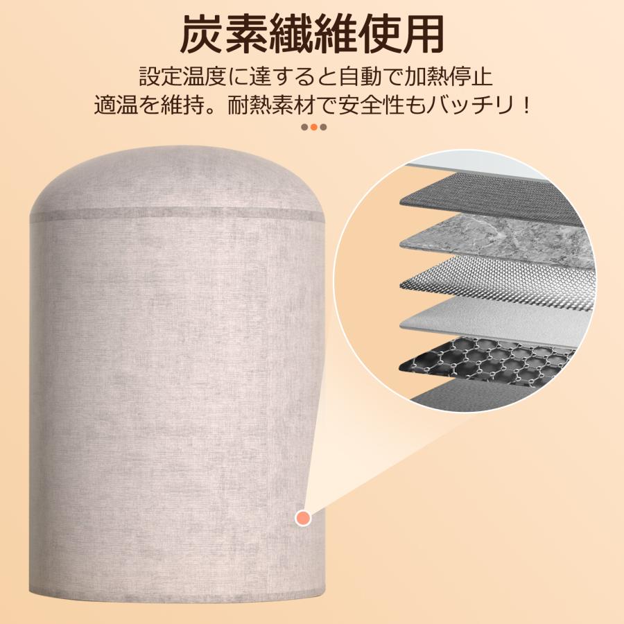パネルヒーター 足元 ラウンド型 360度発熱 温度調節 オフィス デスク