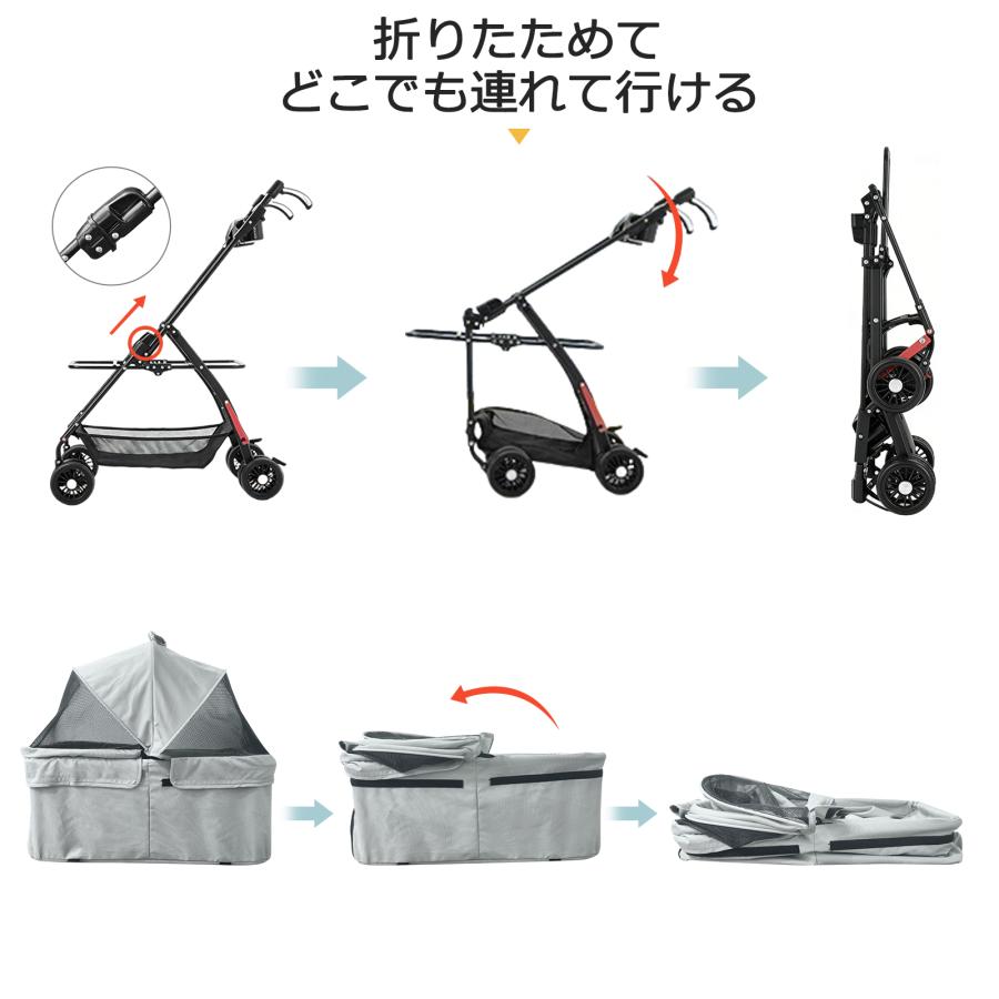 ペットカート 小型犬 軽量 折りたたみ ペットカー 一体型 分離型