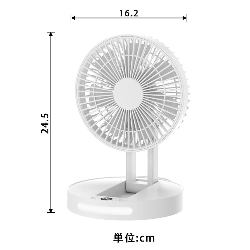 卓上扇風機 折りたたみ式 コードレス 壁掛け ライト付き 5段階調節 USB充電 おしゃれ 母の日 2024最新 瞬間冷却 コンパクト レザーハンドル付き｜chikou｜18