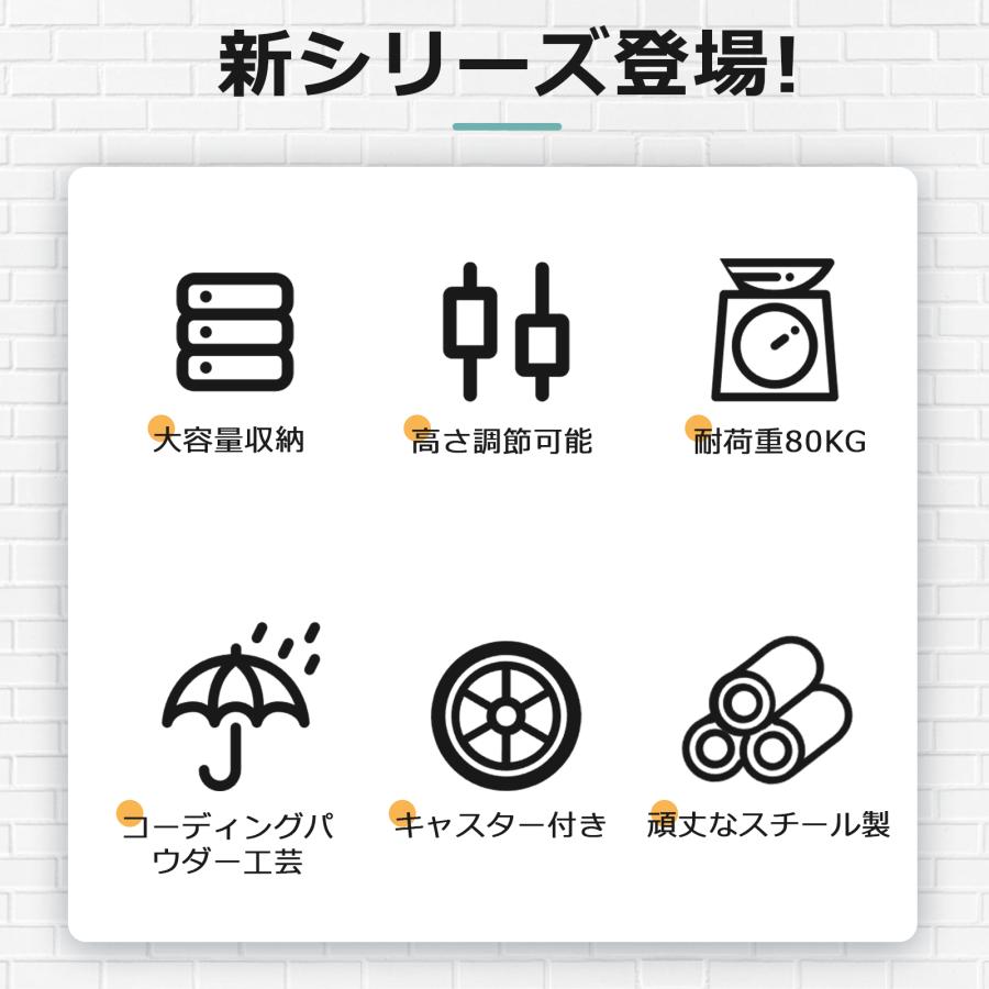 リニューアル発売 スチールラック 4段 幅60 キャスター付き 120cm