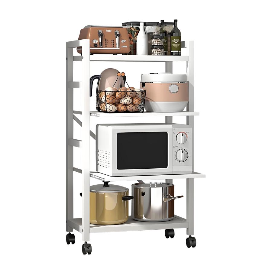 キッチンラック おしゃれ スリム 4段 幅55 食器棚 スライド棚 スチール